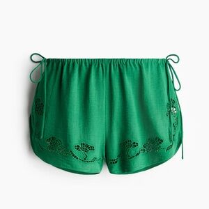 New With Tags - Green Shorts with Eyelet Embroidery